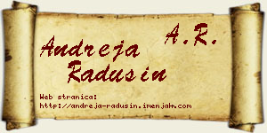 Andreja Radusin vizit kartica